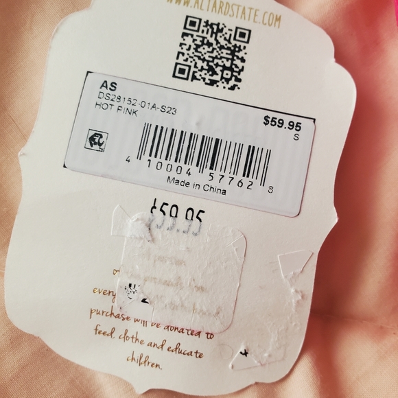 NWT Altar'd State Hot Pink Fringe Denim High Waisted Shorts Barbie Movie - Picture 5 of 10